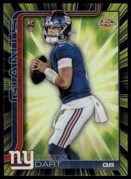 Jaxson Dart #RR-5 Rookie Card 2025 Topps Chrome Football Chrome Radiating Rookies