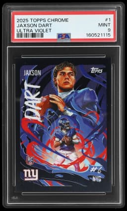 Jaxson Dart #UV-1 Rookie Card 2025 Topps Chrome Football Ultra Violet