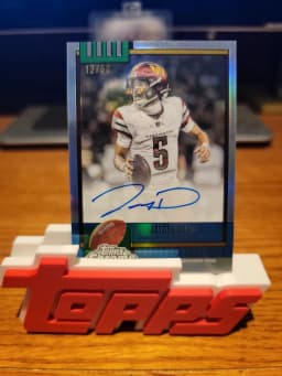 Jayden Daniels #1990-JDA 2025 Topps Chrome Football 1990 Topps Football Autographs