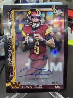 Jayden Daniels #BA-JD 2025 Topps Chrome Football Base Cards Autograph Variation