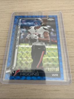 Jayden Higgins #RA-JHI Rookie Card 2025 Topps Chrome Football Rookies Autograph Variation