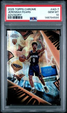 Jeremiah Fears #AD-7 Rookie Card 2025-26 Topps Chrome Basketball Advisory