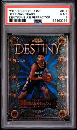 Jeremiah Fears #D-7 Rookie Card 2025-26 Topps Chrome Basketball Destiny