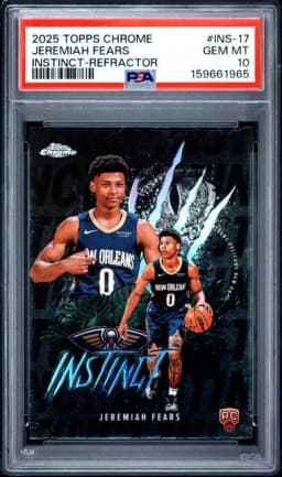Jeremiah Fears #INS-17 Rookie Card 2025-26 Topps Chrome Basketball Instinct