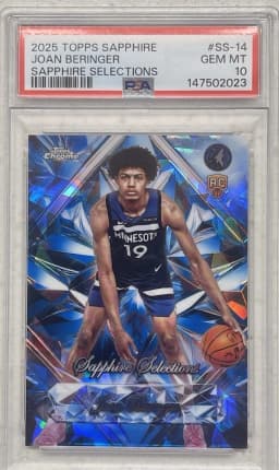 Joan Beringer #SS-14 Rookie Card 2025-26 Topps Chrome Basketball Sapphire Selections