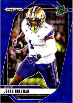Jonah Coleman #169 2025 Panini Prizm Draft Picks Prizms Blue Wave