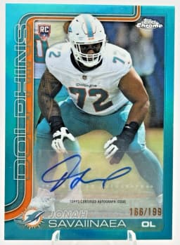 Jonah Savaiinaea #RA-JS Rookie Card 2025 Topps Chrome Football Rookies Autograph Variation