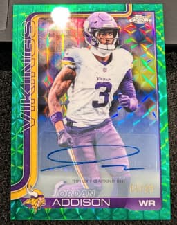 Jordan Addison #BA-JA 2025 Topps Chrome Football Base Cards Autograph Variation