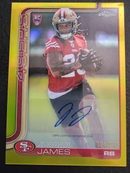 Jordan James #RA-JJ Rookie Card 2025 Topps Chrome Football Rookies Autograph Variation