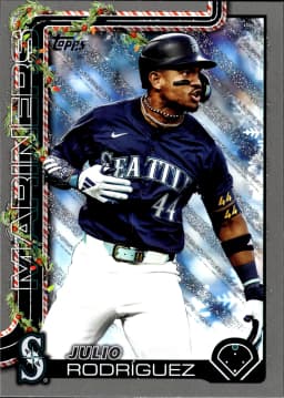 Julio Rodríguez #H186 2025 Topps Holiday Silver Glitter Holiday