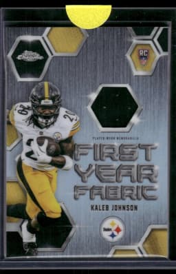 Kaleb Johnson #FYF-KJ Rookie Card 2025 Topps Chrome Football First Year Fabric