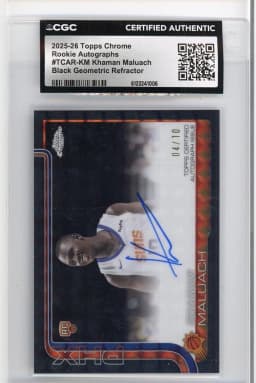 Khaman Maluach #TCAR-KM Rookie Card 2025-26 Topps Chrome Basketball Topps Chrome Autographs Rookies
