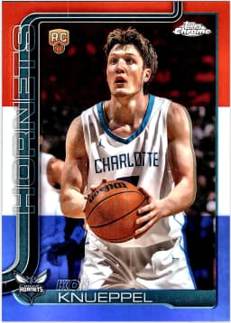 Kon Knueppel #254 Rookie Card 2025-26 Topps Chrome Red White and Blue Refractor