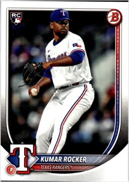 Kumar Rocker #80 Rookie Card 2025 Bowman Bowman Chrome Red Rookie Logo