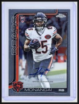 Kyle Monangai #RA-KYM Rookie Card 2025 Topps Chrome Football Rookies Autograph Variation