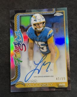 Ladd McConkey #FSA-LM Rookie Card 2025 Topps Chrome Football Future Stars Autographs