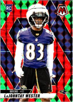 LaJohntay Wester #366 Rookie Card 2025 Panini Mosaic Mosaic Red and Green
