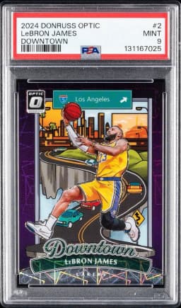 LeBron James #2 2024-25 Donruss Optic Basketball Downtown PSA 9