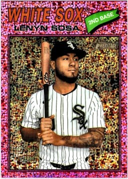 Lenyn Sosa #339 2026 Topps Heritage Chrome Pink Sparkle Refractors
