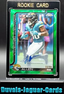 LeQuint Allen #RA-LEA Rookie Card 2025 Topps Chrome Football Rookies Autograph Variation
