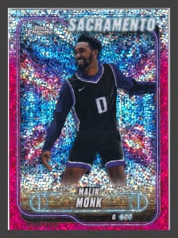 Malik Monk #141 2024 Topps Chrome Basketball Magenta Speckle