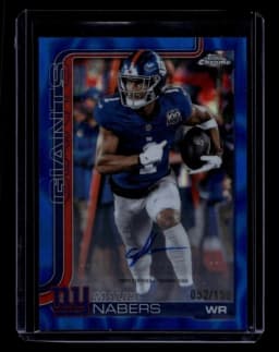 Malik Nabers #BA-MN 2025 Topps Chrome Football Base Cards Autograph Variation