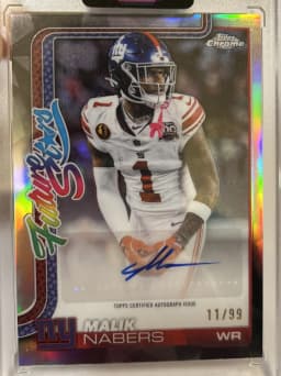 Malik Nabers #FSA-MN 2025 Topps Chrome Football Future Stars Autographs
