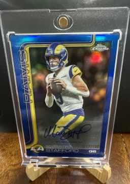Matthew Stafford #BA-MS 2025 Topps Chrome Football Base Cards Autograph Variation
