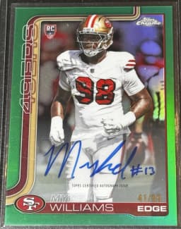 Mykel Williams #RA-MW Rookie Card 2025 Topps Chrome Football Rookies Autograph Variation