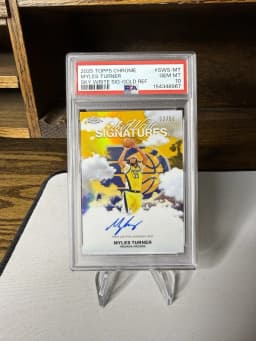 Myles Turner #SWS-MT 2025-26 Topps Chrome Basketball Sky Write Signatures