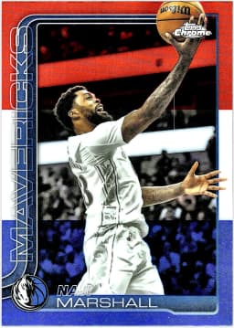 Naji Marshall #28 2025-26 Topps Chrome Red White and Blue Refractor