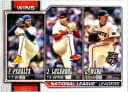 National League Leaders Wins (Freddy Peralta / Jesús Luzardo / Logan Webb) #117 2026 Topps Series 1