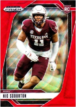Nic Scourton #131 2025 Panini Prizm Draft Picks Prizms Ruby Wave