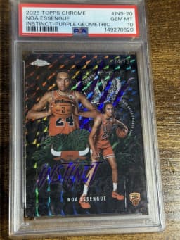 Noa Essengue #INS-20 Rookie Card 2025-26 Topps Chrome Basketball Instinct