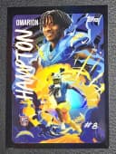 Omarion Hampton #UV-7 Rookie Card 2025 Topps Chrome Football Ultra Violet