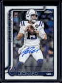 Riley Leonard #RA-RL Rookie Card 2025 Topps Chrome Football Rookies Autograph Variation