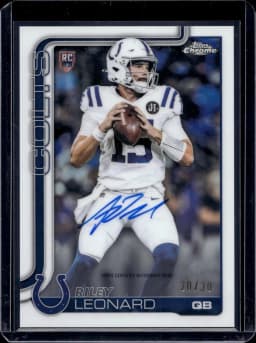 Riley Leonard #RA-RL Rookie Card 2025 Topps Chrome Football Rookies Autograph Variation