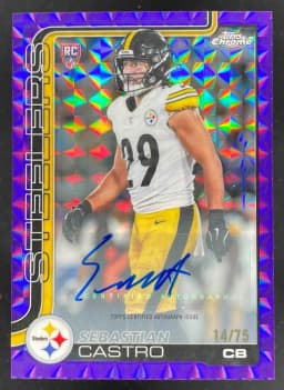 Sebastian Castro #RA-SC Rookie Card 2025 Topps Chrome Football Rookies Autograph Variation