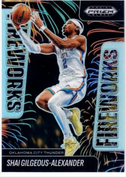 Shai Gilgeous-Alexander #5 2024-25 Panini Prizm Black Fireworks Silver Prizm
