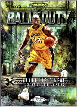 Shaquille O'Neal #BD-18 2025-26 Topps Chrome Ball of Duty Yellow Refractor