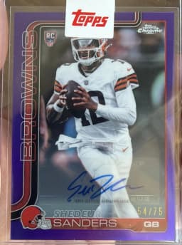 Shedeur Sanders #RA-SSA Rookie Card 2025 Topps Chrome Football Rookies Autograph Variation