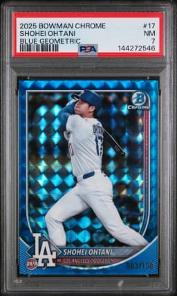 Shohei Ohtani #17 PSA 7 2025 Bowman Chrome Blue Geometric /150