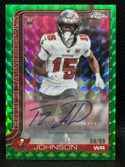 Tez Johnson #RA-TJ Rookie Card 2025 Topps Chrome Football Rookies Autograph Variation