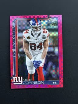 Theo Johnson #FSA-TJ Rookie Card 2025 Topps Chrome Football Future Stars Autographs