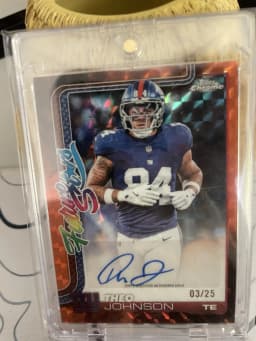 Theo Johnson #FSA-TJ Rookie Card 2025 Topps Chrome Football Future Stars Autographs