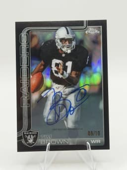 Tim Brown #CLA-TBR 2025 Topps Chrome Football Chrome Legends Autographs