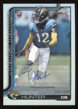 Travis Hunter #RA-TRHU Rookie Card 2025 Topps Chrome Football Rookies Autograph Variation