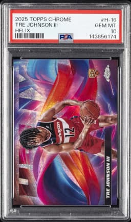 Tre Johnson III #H-16 Rookie Card 2025-26 Topps Chrome Basketball Helix