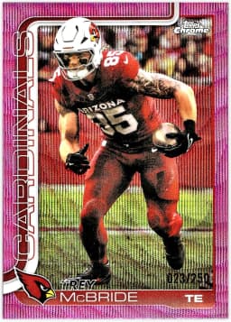 Trey McBride #4 2025 Topps Chrome Football Pink Wave Refractor