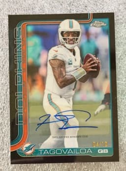 Tua Tagovailoa #BA-TTA 2025 Topps Chrome Football Base Cards Autograph Variation